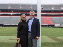 photo of two people on field