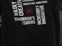 photo of t-shirt, text