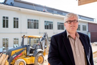 man with construction site