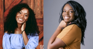 side by side photos of two women