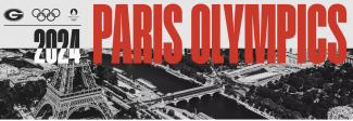 banner graphic with red letter and photo of Paris with Eiffel Tower