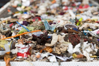 photo of garbage on a conveyor