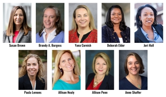 headshot group of nine women