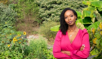 photo of woman in garden