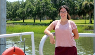 photo of woman on dock, day