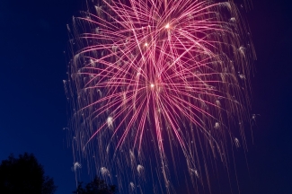 photo of fireworks in the night sky