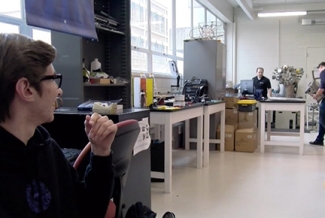 photo of students in a physics lab