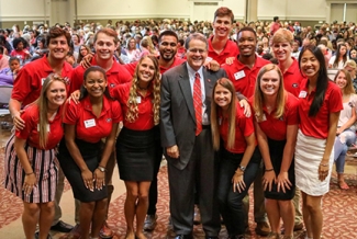 photo of people in a crowded room