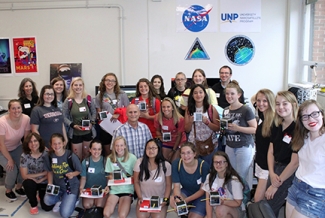 group photo of women in lab