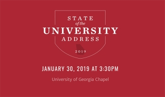 white text graphic on red with state of Georgia shape