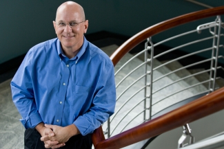 photo of man on stair case