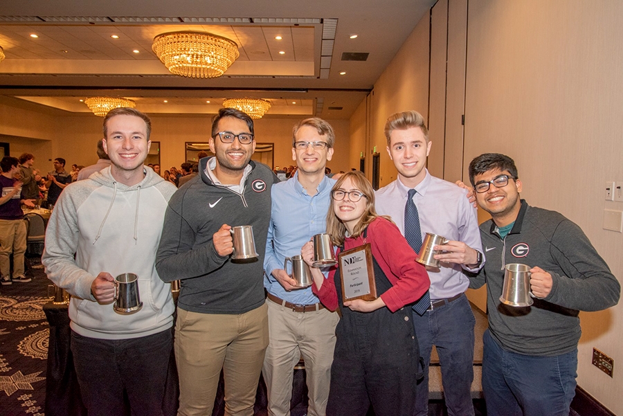 All six UGA debaters at the NDT: From left to right - Tripp Haskins, Advait Ramanan, Johnnie Stupek, Alyssa Hoover, Nathan Rice, Swapnil Agrawal.