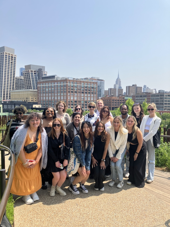 Dean Stenport with UGA art students in NYC