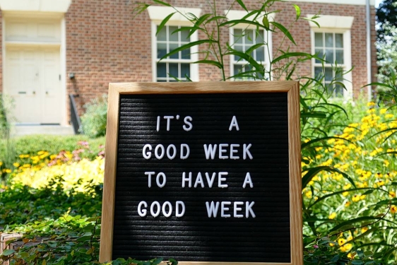 Photo of sign in front of Old College