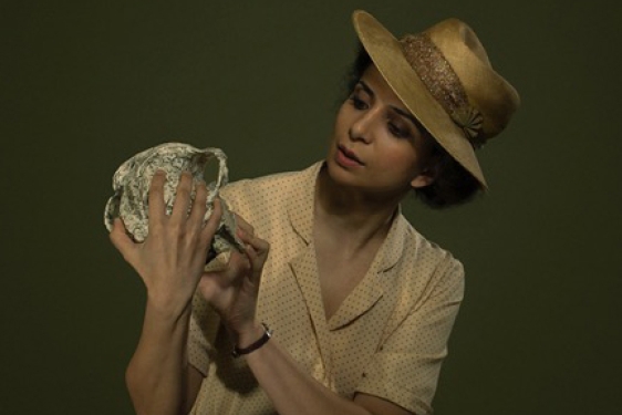 woman with ceramic mug, photo