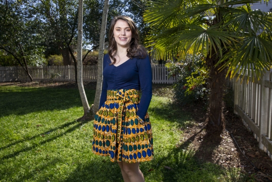 photo of woman outside in a garden, day