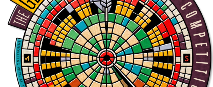 dart board graphic with text and colorful squares