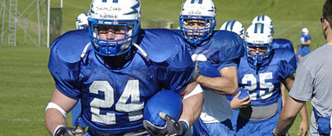 football players at practice