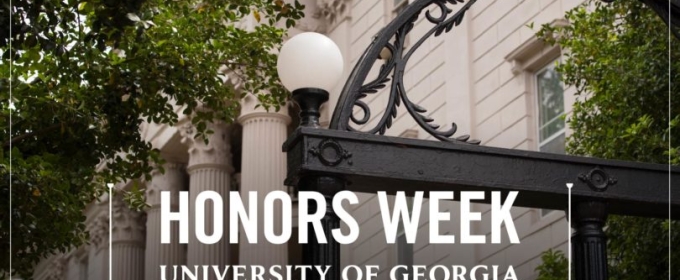 photo of arch with honors week graphic