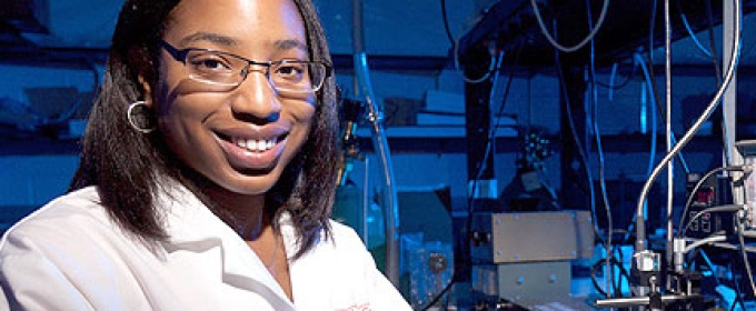 woman in lab with instruments