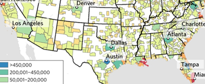 map with colored graphing