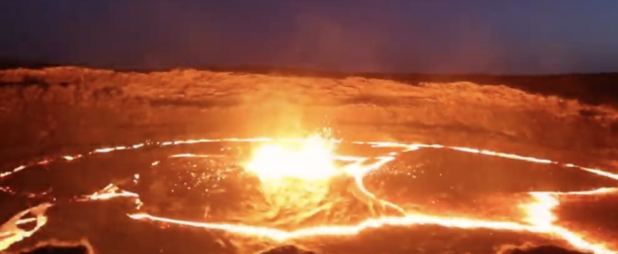 photo of active volcano