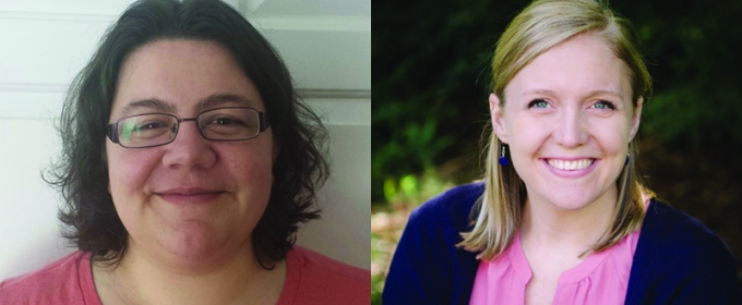 side by side head shot photos of two women