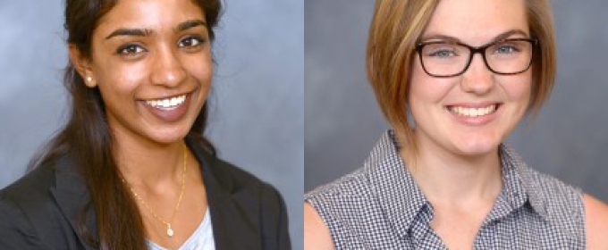 headshots of two women students