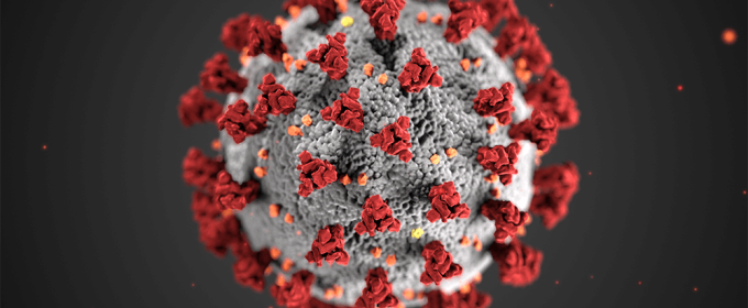 virus illustration of sphere with molecules