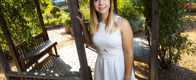 photo of woman with garden pergola 