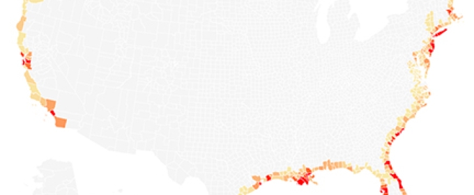 U.S. map with coastal counties highlighted